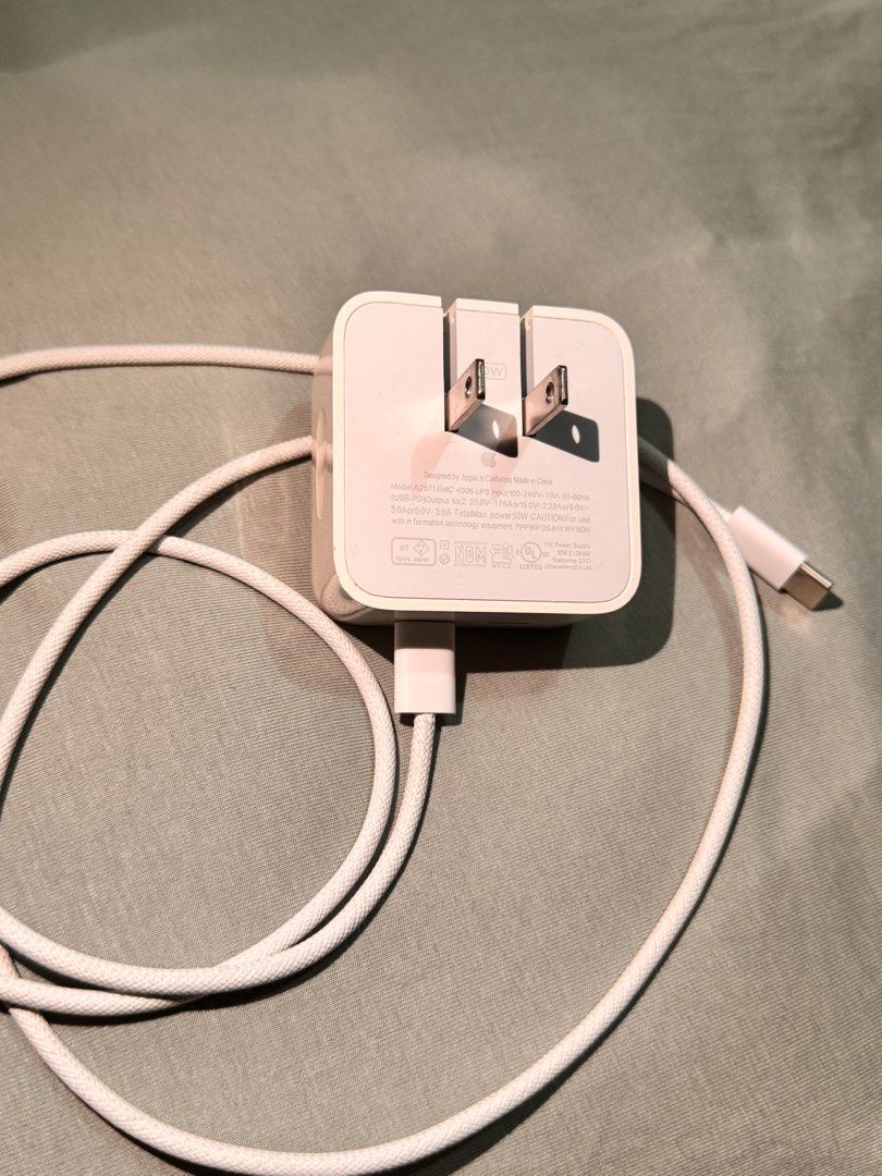 Iphone Charger type C (Category: Chargers & Cables) located in Manila. Submitted by calmbird.phoenix (Listing ID 1464795854, Image 1). Description: Original IPhone Charger adapter with Type C cord Compatible to Iphone 15 up and Ipad good condition no issue.