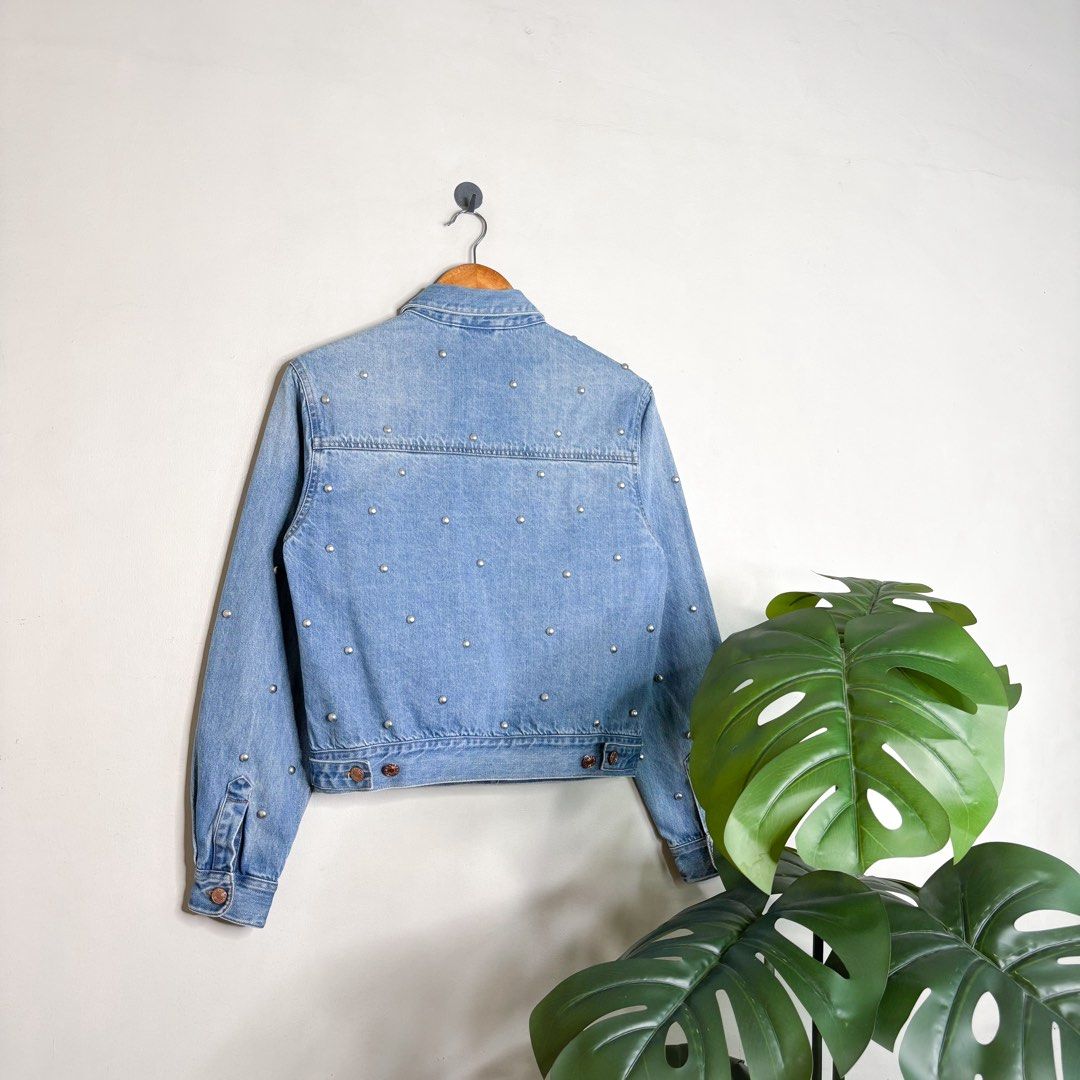 Isabel Marant Étoile | Denim "Coften" Jacket. (Category: Coats, Jackets and Outerwear) located in Manila. Submitted by bypiecesandstories (Listing ID 1464875905, Image 2). Description: Isabel Marant Étoile | Denim "Coften" Jacket. 799 PHP 🧡 Perfect Condition Can Fit — X Small to Small Dimensions — W 18" L 22" A designer denim jacket with unique beaded detailing for an elevated touch. Versatile enough for everyday wear, it can be styled casually 