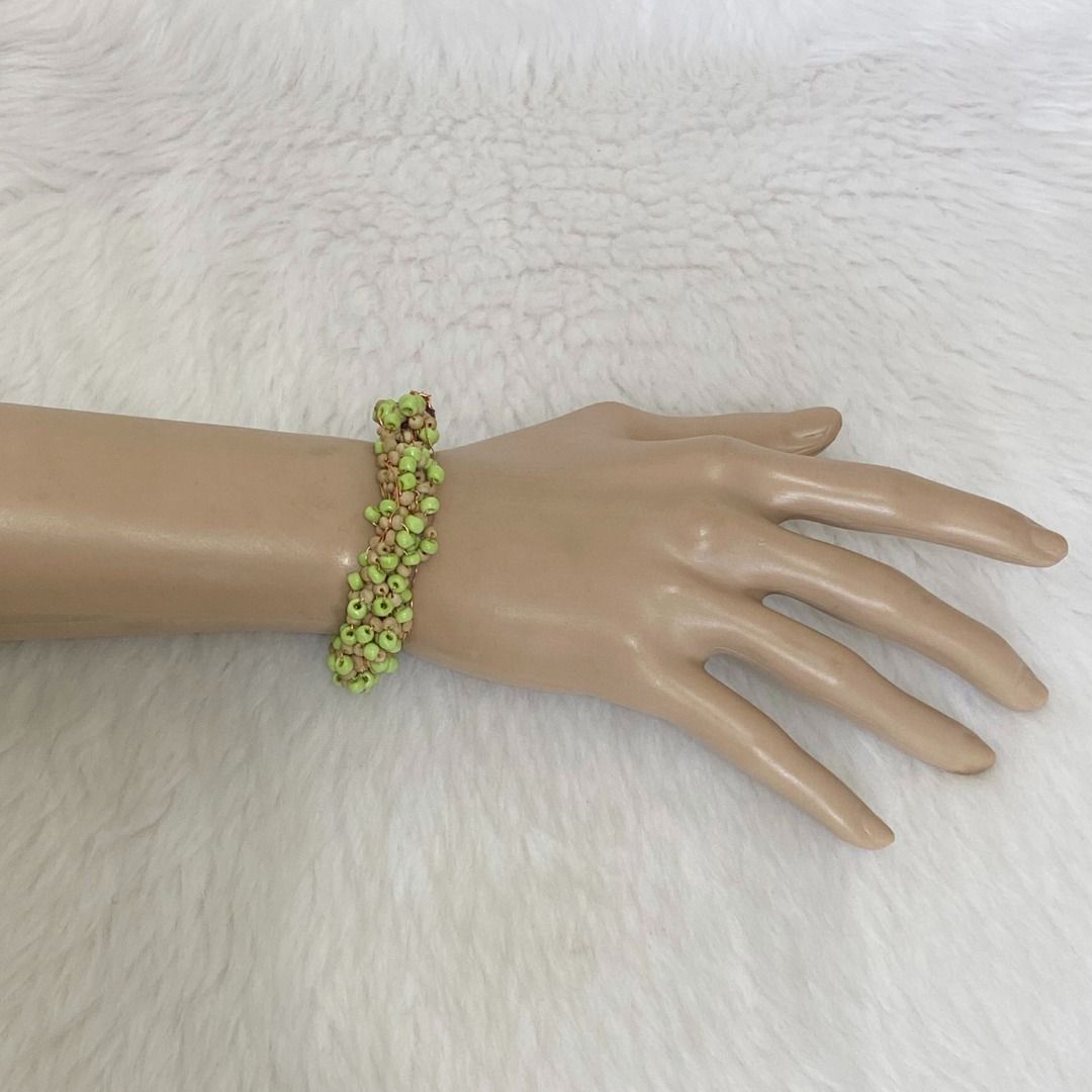 Japan Handmade Multi-Strand Lime Green Beads Copper Wire Bracelet (Category: Bracelets) located in Cebu City. Submitted by posh_avenue888 (Listing ID 1464930833, Image 2). Description: In very good condition. From Japan. 7 inches..