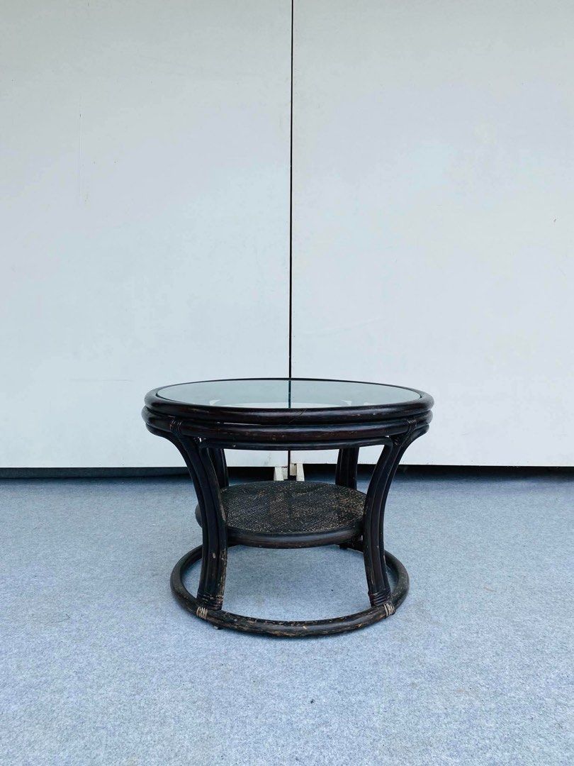 “JAPAN SURPLUS” ROUND RATTAN COFFEE TABLE / CENTER TABLE (Category: Tables & Sets) located in Bulacan. Submitted by monmon555 (Listing ID 1464901126, Image 1). Description: “JAPAN SURPLUS” ROUND RATTAN COFFEE TABLE / CENTER TABLE SIZE: 24D” x 17H” inches (AS-IS ITEM) IN GOOD CONDITION.