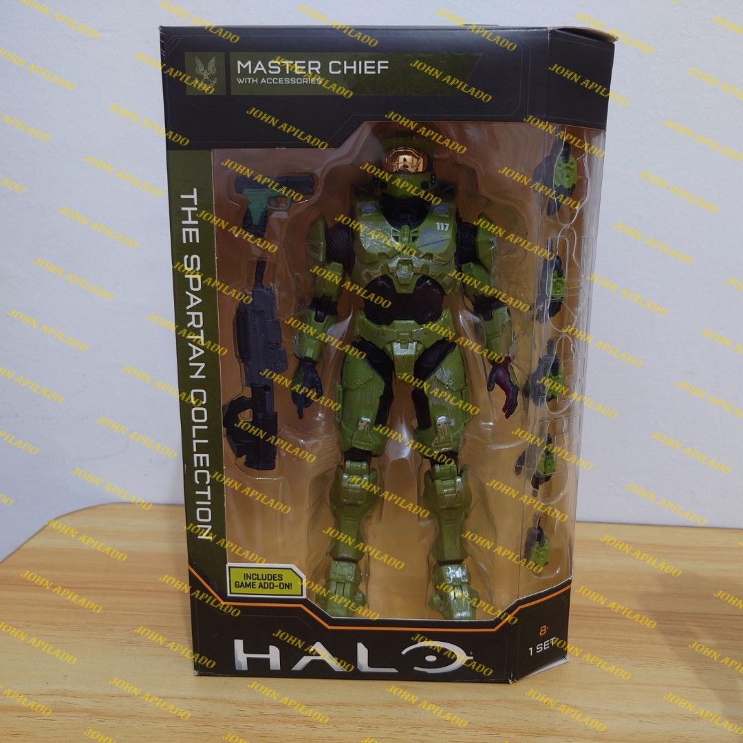 Jazwares Halo Master Chief Set (Category: Action & Battle Toys) located in Quezon City. Submitted by lazl0brav0 (Listing ID 1464907994, Image 2). Description: ***Basahin hanggang dulo para iwas kwentuhan.*** Selling Jazwares Halo Master Chief Set. HALO Infinite The Spartan Collection Master Chief - BIB, tight joints, and complete accessories. Issue gold part sa lower part ng helmet may chip(got it that way). *Game add-on not included.* HALO Infin