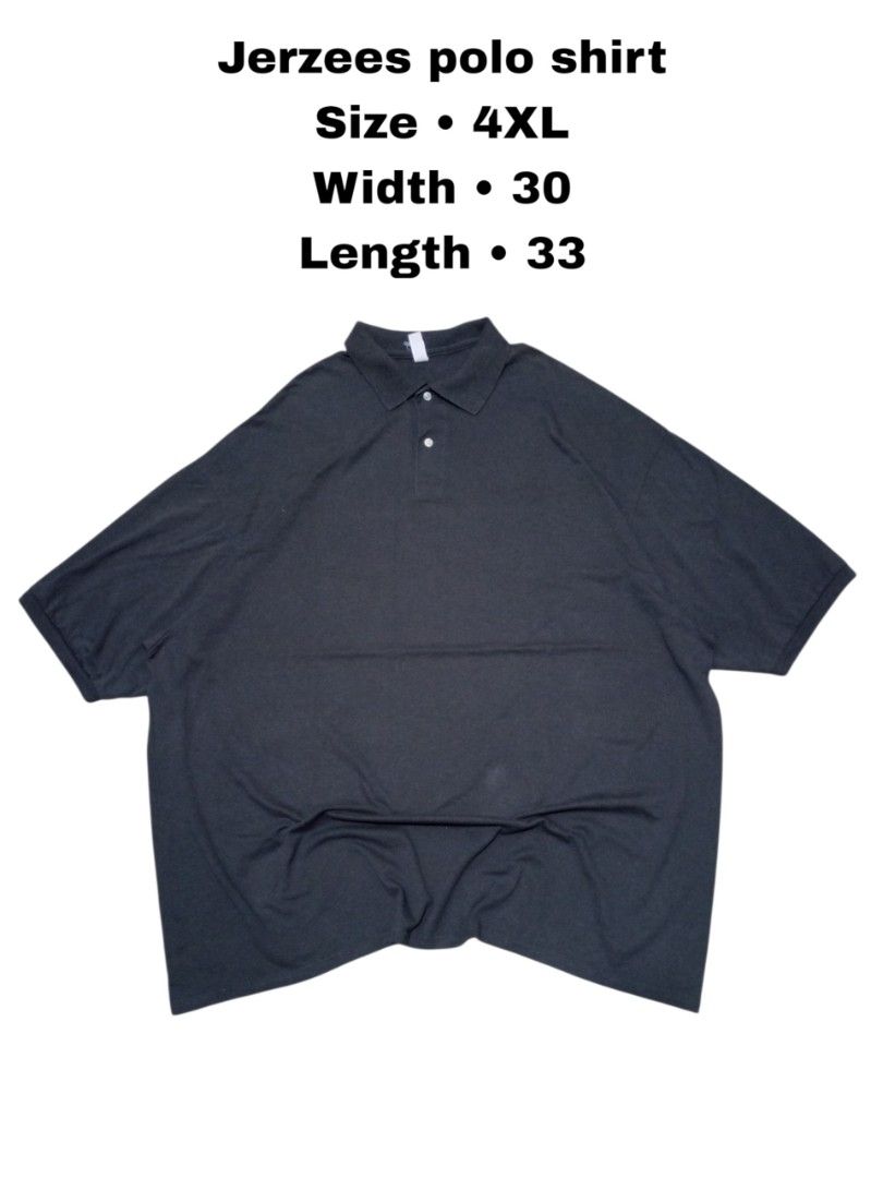 Jerzees polo shirt 4XL dark grey (Category: Tshirts & Polo Shirts ) located in Magdalena. Submitted by magdalenathrift20 (Listing ID 1464909887, Image 1). Description: - Brand: Jerzees - Color: Dark Grey - Size: 4XL (Width: 30 inches, Length: 33 inches) - Material: 50% Cotton, 50% Polyester blend - Condition: Brand new with tag attached - Features: Classic collar with two-button closure, short sleeves - Origin: Made in El Salvador.