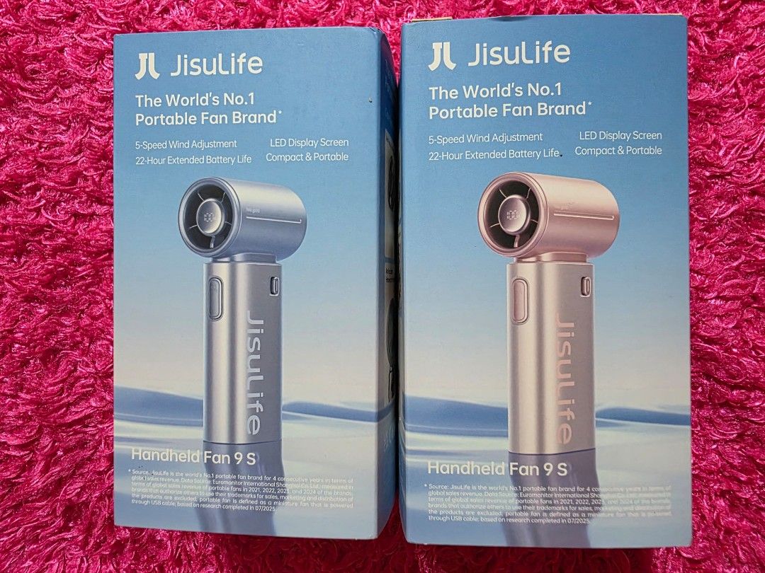 Jisulife handheld 9S 5000mah (Category: Fans) located in Antipolo. Submitted by micheicheim (Listing ID 1464825105, Image 1). Description: JISULIFE HANDHELD FAN 9 S ■BLUE ●PINK.