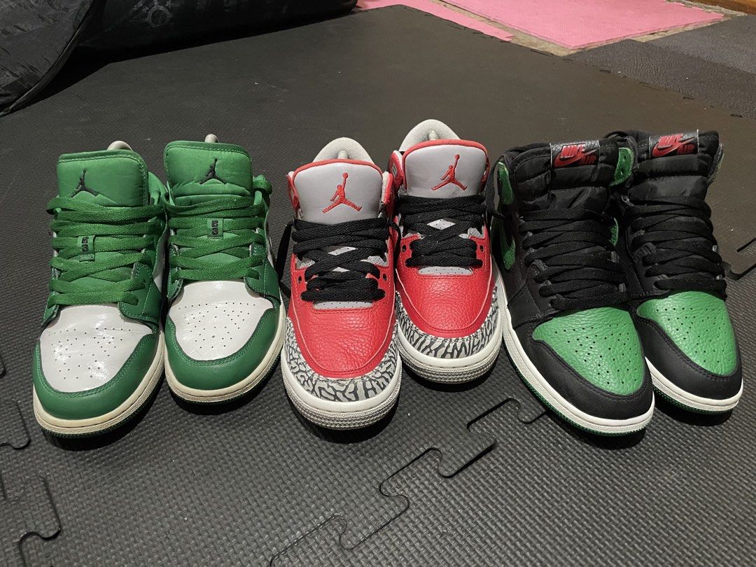 Jordans Womens / GS (Category: Sneakers) located in Taguig. Submitted by iplaygod.iplaygod (Listing ID 1464783559, Image 1). Description: TAKE ALL JORDAN 3 - 6Y Jordan 1 high - 6Y Jordan 1 Low - 5.5 Y Fits size 7 womens. 100% original - Money back Guarantee if proven fake Box included. RFS: decluttering slightly negotiable.