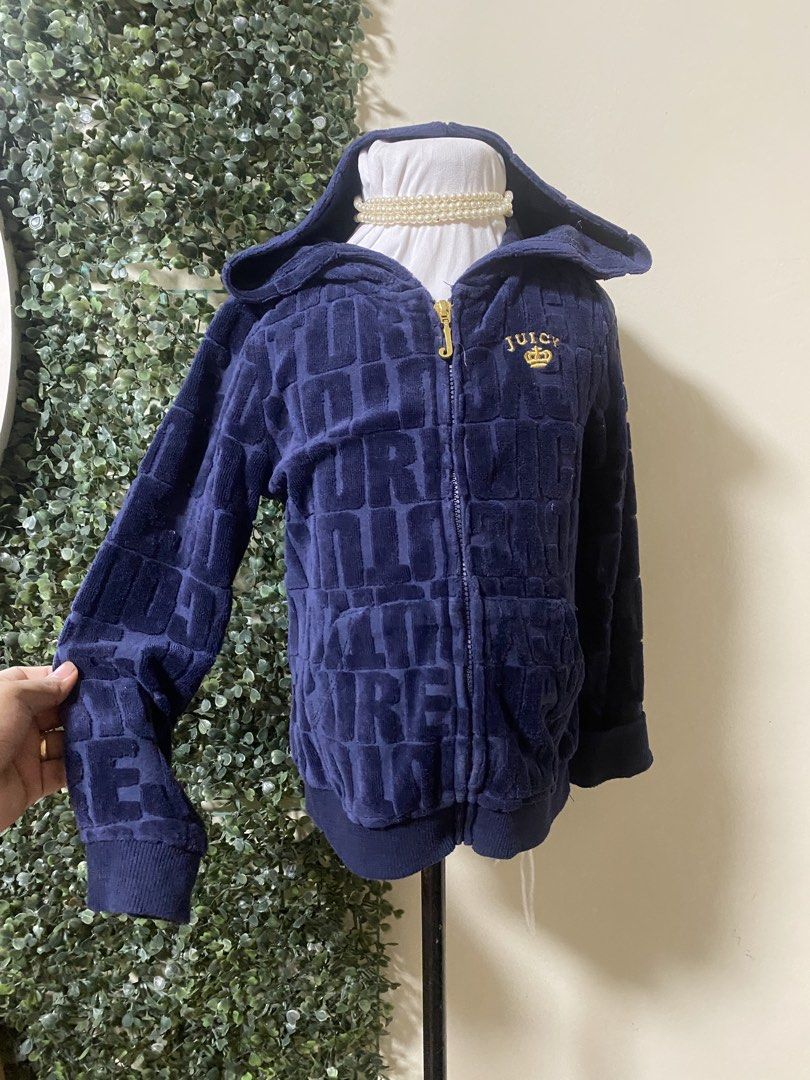 Juicy couture embossed jacket with hoodie (Category: Babies & Kids Fashion) located in Manila. Submitted by avathriftedcloset (Listing ID 1464966219, Image 1). Description: .