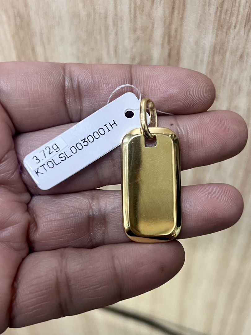 K18 japan dogtag pendant (Category: Body Jewelry) located in Manila. Submitted by mightystone_77b719 (Listing ID 1464825267, Image 1). Description: .