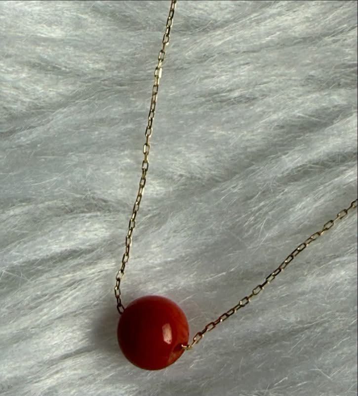 K18 yellow gold necklace (Category: Necklaces) located in Manila. Submitted by annafinds (Listing ID 1464877279, Image 3). Description: K18 yellow gold necklace, a single round coral bead pendant . ₱17,500 Open for layaway..