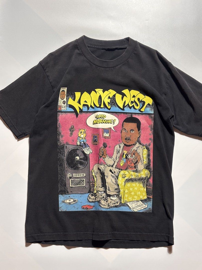 kanye west goodmorning! (Category: Tshirts & Polo Shirts ) located in Calamba. Submitted by twstwrld (Listing ID 1464897423, Image 1). Description: cut tag 22x28 no issue.