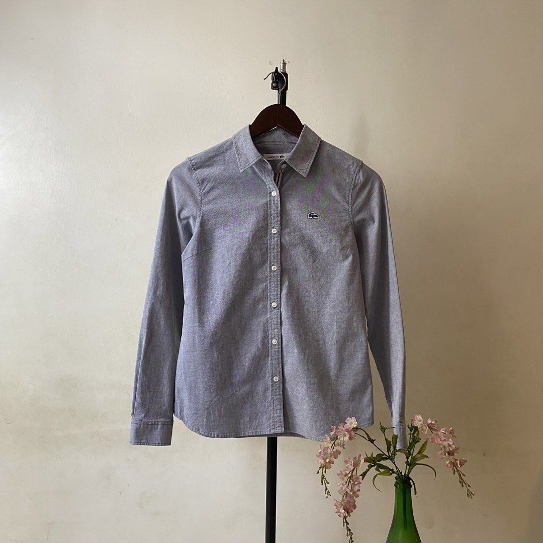Lacoste Buttondown Shirt (Category: Longsleeves) located in Bacolod City. Submitted by dashloots (Listing ID 1464881470, Image 1). Description: Lacoste Button down shirt Gray colorway 34 on tag W-16.5’ , L-25’ Flaws: sign of used Mode of delivery: (J&T) 📦 Price: 850 Negotiable for sure buyers! Location: Bacolod City, Negros Occ.📍.