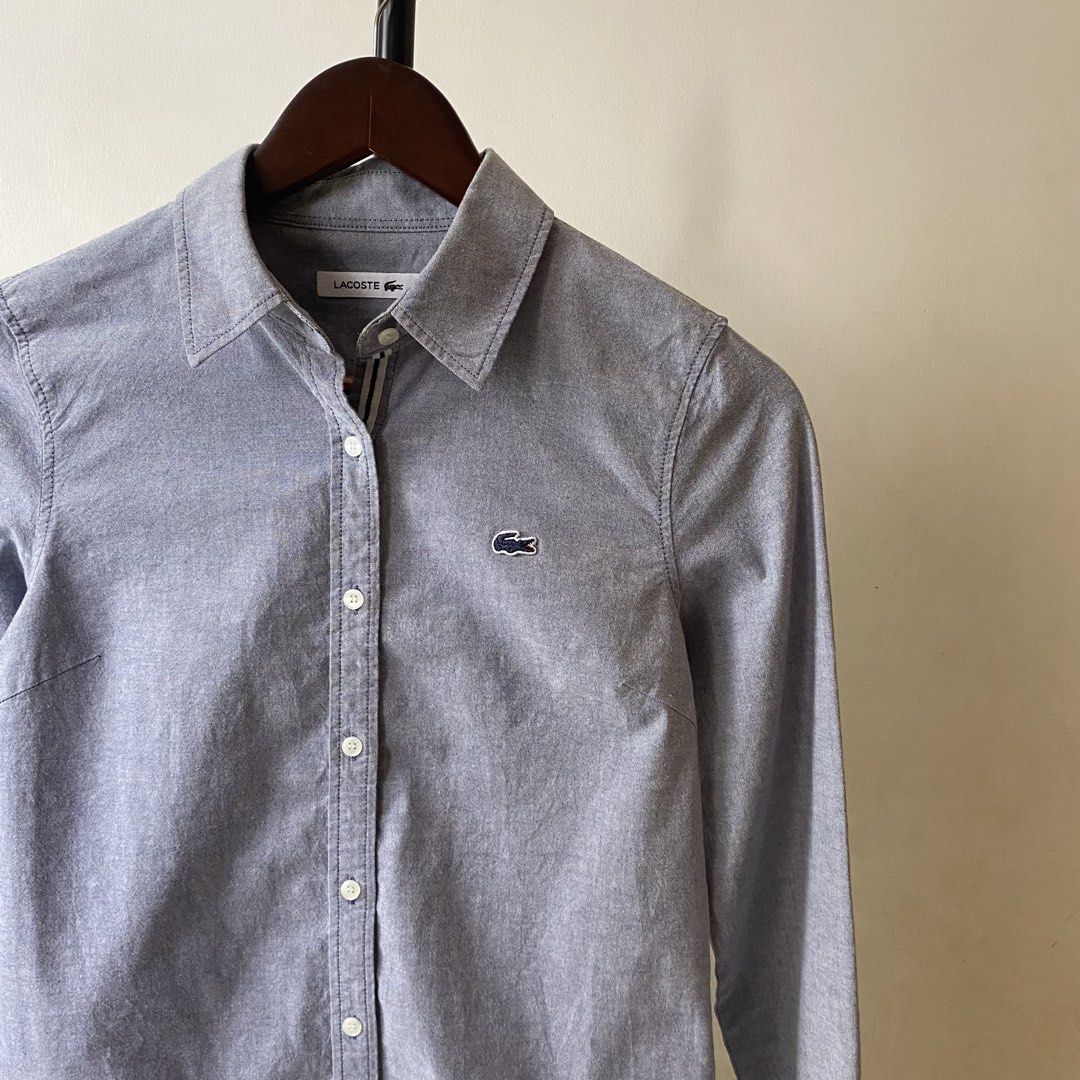 Lacoste Buttondown Shirt (Category: Longsleeves) located in Bacolod City. Submitted by dashloots (Listing ID 1464881470, Image 2). Description: Lacoste Button down shirt Gray colorway 34 on tag W-16.5’ , L-25’ Flaws: sign of used Mode of delivery: (J&T) 📦 Price: 850 Negotiable for sure buyers! Location: Bacolod City, Negros Occ.📍.