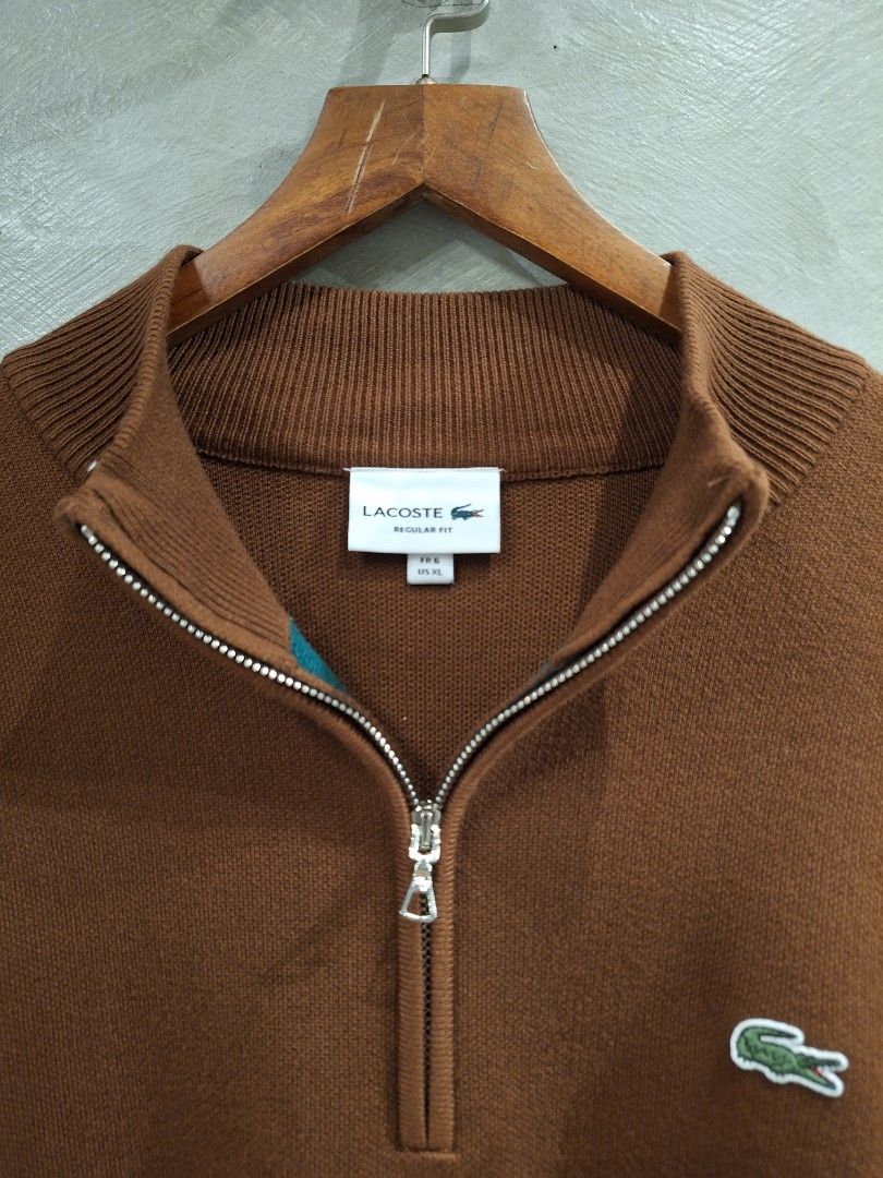 Lacoste half zip jacket bronze xl (Category: Coats, Jackets and Outerwear) located in Muntinlupa City. Submitted by kstefanomela14 (Listing ID 1464908639, Image 3). Description: brandnew legit lacoste high neck zip up xl - 21.5 x 28 cod cop lbc lalamove j&t.