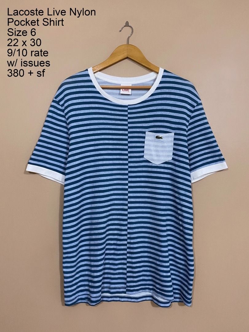 Lacoste Live Nylon Striped Shirt (Category: Tshirts & Polo Shirts ) located in Cadiz. Submitted by thespotcdz (Listing ID 1464804855, Image 1). Description: Size 6 22 x 30 9/10 rate with issues.