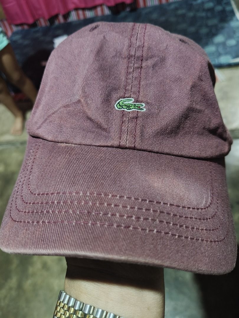 Lacoste Maroon Cap leather buckle!!! Authentic. (Category: Caps & Hats) located in Dimiao. Submitted by knsclothingapparel_2025 (Listing ID 1464887577, Image 1). Description: Lacoste Maroon Cap leather buckle. Authentic made in USA. DM for more details!!.