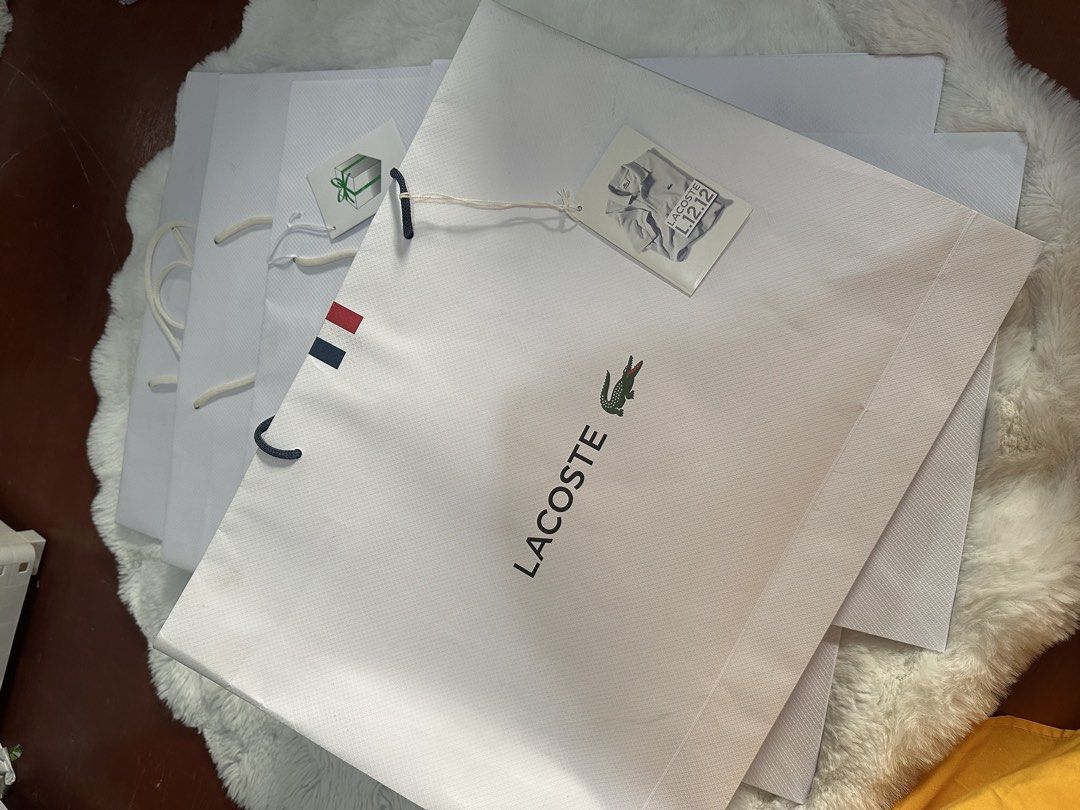 LACOSTE PAPERSBAGS (Category: Purses & Pouches) located in Quezon City. Submitted by closetpurgebyw (Listing ID 1464921454, Image 2). Description: Small-200 Big-300 💯 AUTHENTIC *RFS- decluttering .