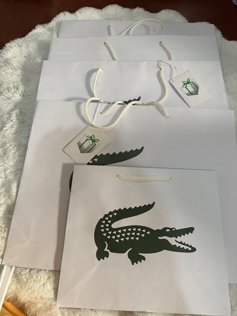 LACOSTE PAPERSBAGS (Category: Purses & Pouches) located in Quezon City. Submitted by closetpurgebyw (Listing ID 1464921454, Image 1). Description: Small-200 Big-300 💯 AUTHENTIC *RFS- decluttering .