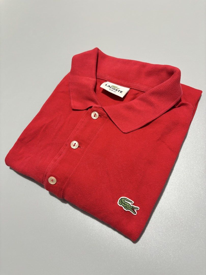 Lacoste Poloshirt (Category: Tshirts & Polo Shirts ) located in Tacloban City. Submitted by katimmyroy (Listing ID 1464921788, Image 1). Description: Dimensions: 22x27 Size 5 on tag Excellent Condition No issue.