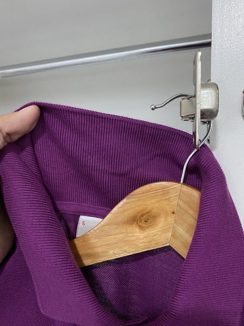 Lacoste Purple Polo Shirt Size 5 Devanlay (Category: Tshirts & Polo Shirts ) located in Talisay. Submitted by locsinsteven (Listing ID 1464837406, Image 3). Description: - Brand: Lacoste (by Devanlay) - Color: Purple (Solid) - Size: 5 - Material: 100% Cotton - Features: Classic collar with 2 front buttons, short sleeves, iconic green crocodile logo on the chest - Condition: Excellent pre-loved / quality assured - Mode of Payment: GCash, BPI, or B