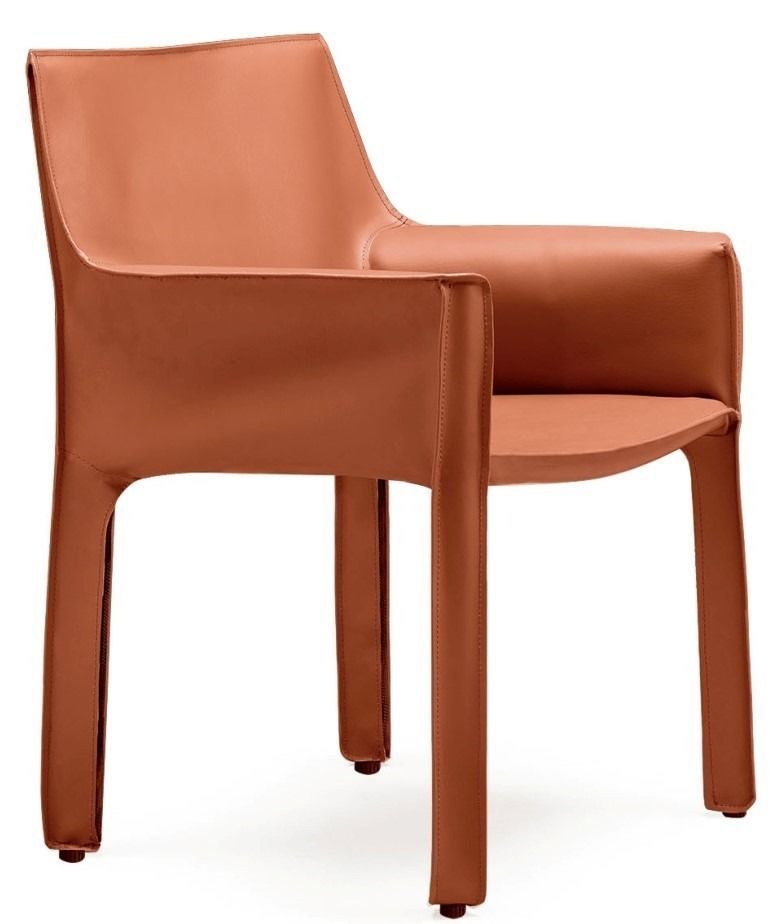 Leather Armchair Dining Chair (Category: Chairs) located in Quezon City. Submitted by allnorthpurchasing (Listing ID 1464865804, Image 1). Description: - Vibrant orange leather armchair with full upholstery wrap - Clean, durable stitching along the seams and legs - Sturdy hidden frame supporting a smooth leather finish - Versatile neutral warmth that pairs well with dining tables or office desks Steel frame coated compound tanned PU over Chair Av