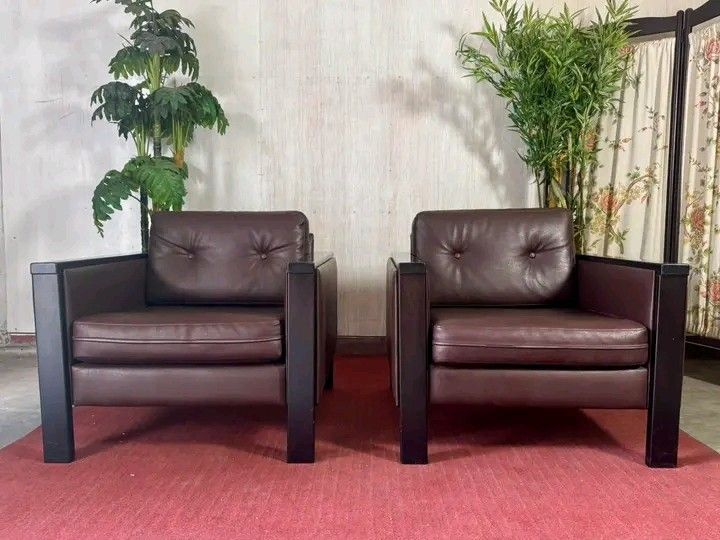 Leather Lounge Armchairs Solid Wood Accent 24”L x 30”W x 16”SH Php 11,500 for 2 (Category: Other Home Furniture) located in Malolos. Submitted by shaishai30 (Listing ID 1464771809, Image 1). Description: .