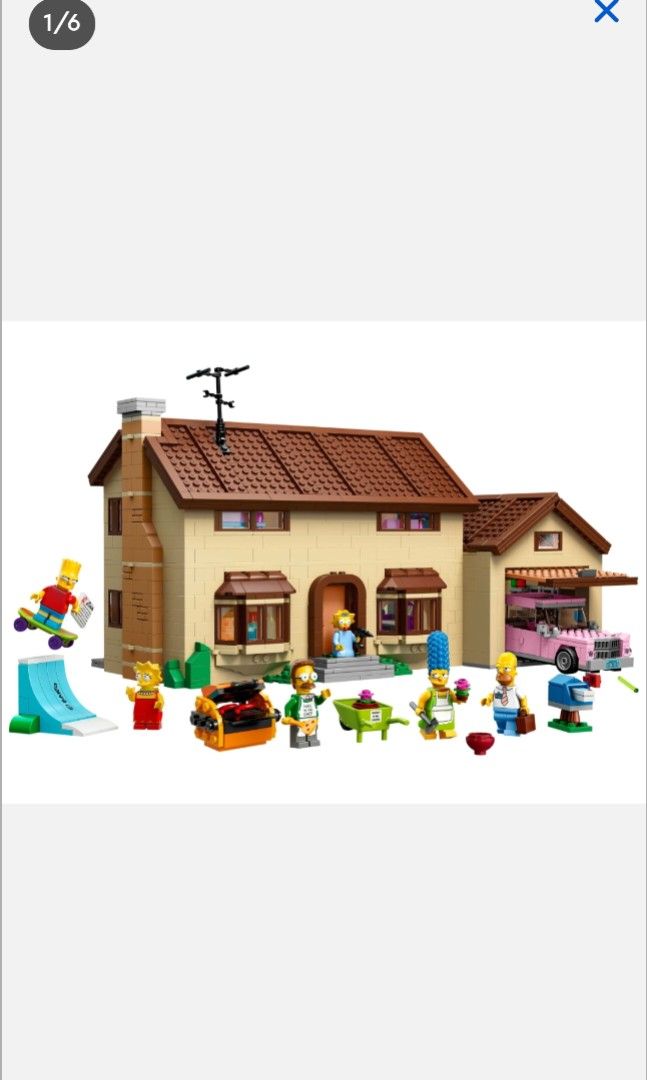 LEGO 71006 The Simpsons House (Category: Lego & Building Sets) located in Quezon City. Submitted by 8elc8 (Listing ID 1464961056, Image 2). Description: - Brand new and factory sealed authentic Lego, retired product - Includes 2,523 pieces - Comes with 6 minifigures: Homer, Marge, Bart, Lisa, Maggie, and Ned Flanders - Features the iconic pink family car, garage, and fully furnished interior rooms (living room with couch, a purple piano, kitchen 