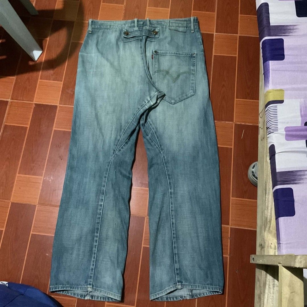 Levi's Engineered Jeans 36x32 Blue Denim (Category: Jeans) located in Cebu City. Submitted by jaylordale89323 (Listing ID 1464770488, Image 1). Description: - Brand: Levi's Engineered Jeans - Size: 36x32 - Color: Light blue wash - Material: 100% cotton regular fit denim - Design: Iconic twisted architectural side seams and unique curved cut - Details: Back cinch buckle and single back pocket with red tab - Origin: Made in Korea.