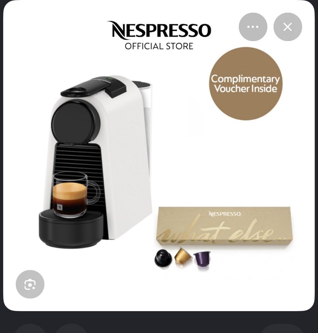 LF: Nespresso Essenza Mini Coffee Machine White (Category: Coffee Machines & Makers) located in Mandaluyong City. Submitted by girlboss01 (Listing ID 1464773919, Image 1). Description: 2500-3000 budget, preferably neutral colors.