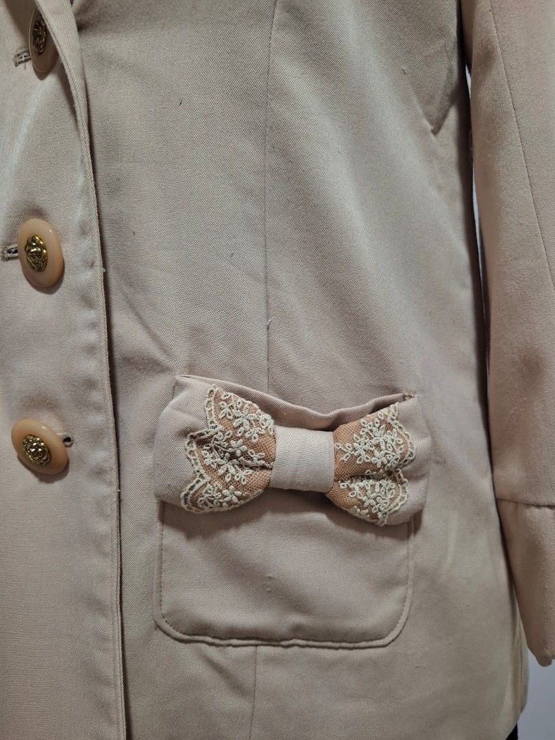 Liz Lisa Tailored Jacket (Category: Coats, Jackets and Outerwear) located in Tarlac. Submitted by reimei12 (Listing ID 1464808851, Image 3). Description: Liz Lisa Tailored Jacket Size: O on tag Bust: 82 cm Length: 71 cm Issue: Minor small stain on left cuff, barely noticeable.