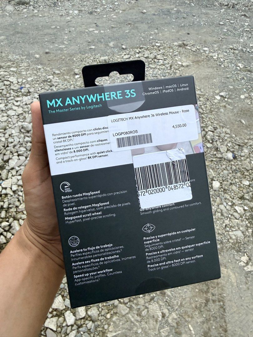 Logitech MX Anywhere 3S Wireless Mouse - Rose (Category: Mouse & Mousepads) located in Manila. Submitted by tsxjs (Listing ID 1464831876, Image 3). Description: BRAND NEW & SEALED - Brand new & 100% sealed in original box - Color: Gorgeous Rose - Ultra-portable compact design for productivity anywhere - 8K DPI sensor tracks smoothly even on glass - Fast and precise MagSpeed electromagnetic scrolling - Quiet clicks for a peaceful work environment 