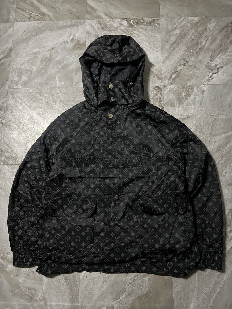 Louis Vuitton Black monogram windbreaker (Category: Coats, Jackets and Outerwear) located in Butuan. Submitted by arahukay.ph (Listing ID 1464876597, Image 1). Description: excellent condition missing necktag off dimes 24/28 Shipped.