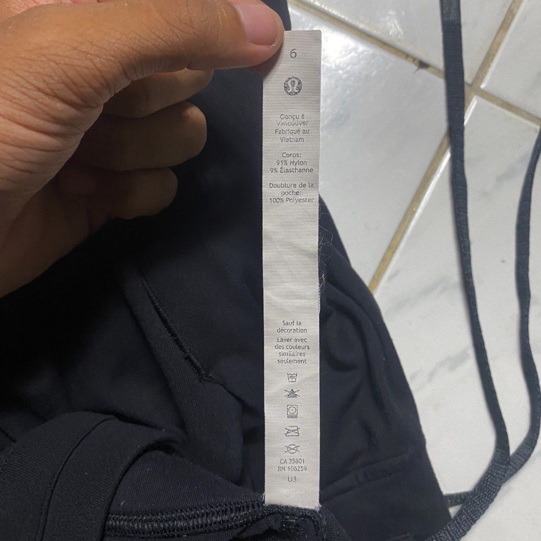 Lululemon Black Athletic Shorts Size 6 (Category: Shorts) located in Camiling. Submitted by camthrift_2024 (Listing ID 1464880917, Image 3). Description: LULULEMON GYM SHORTS (STRETCHABLE) WAIST: 28-34 (lululemon size 6) THIGH: 9 LENGHT: 18 LEG OPENING/HEM: 9 COLOR RATE: 10/10 ISSUE:❌❌❌ ₱300 SHIP NOW OPEN FOR TERMS UNLI VOUCH GCASH JNT CAMILING, TARLAC📌 - Brand: Lululemon - Color: Classic Black - Size: 6 (Tag attached inside) - Material: 91% Nyl