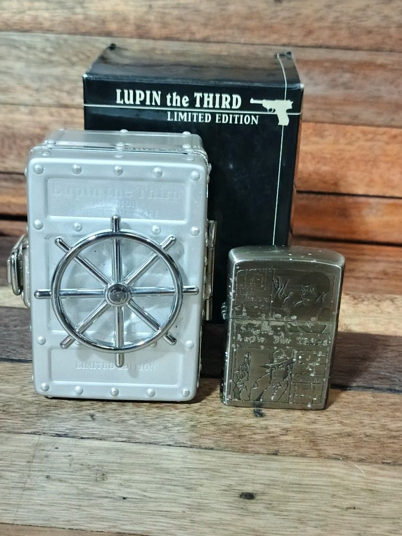 Lupin The Third Limited Edition Lighter with Safe Case (Category: Vintage Collectibles) located in San Jose del Monte. Submitted by toys.merch.electronic (Listing ID 1464791826, Image 1). Description: nagkaron lang ng minor stain or moist yung lighter WIYSWIYG mop gcash mod flash/jnt loc sjdm bulacan.