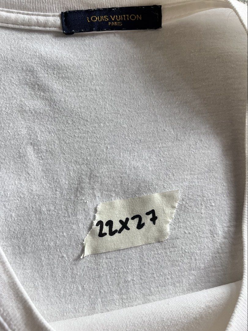 Lv made (Category: Tshirts & Polo Shirts ) located in Manila. Submitted by lardo.599 (Listing ID 1464924674, Image 3). Description: Issue small pinhol Need wash only Color rate 9.5/10 Condition 9.5/10 Dimes 22x27 .