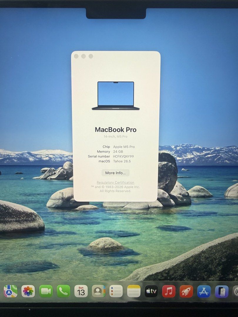 Macbook Pro M5 Pro 24/1TB 100%bh no issue (Category: Laptops & Notebooks) located in San Juan City. Submitted by jedtechlaptops (Listing ID 1464820039, Image 3). Description: P140,000 - Macbook Pro M5 Pro 24/1TB 100%bh no issue.