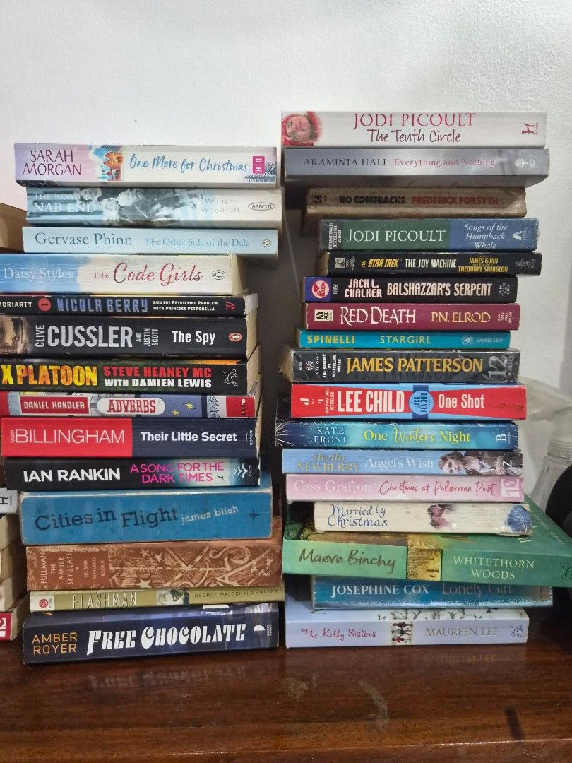 Make your own bundle used books. 3 for 100 (Category: Storybooks) located in Paranaque City. Submitted by recklessflyer (Listing ID 1464856633, Image 2). Description: Massive collection of fiction and non-fiction paperbacks. Authors include Jodi Picoult, James Patterson, Lee Child, Clive Cussler, and many more. Various genres like thriller, romance, and drama. Selling as bundles of 3 books for P100 or individual pieces. Great variety for weekend 