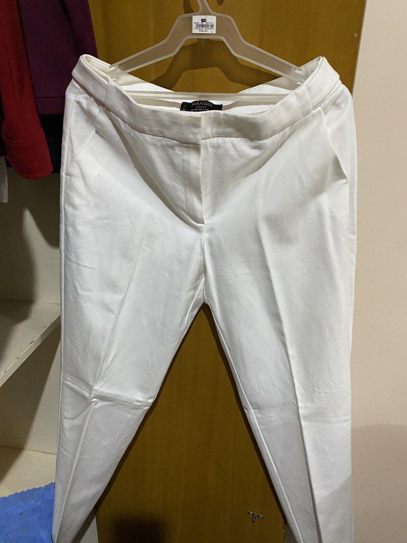 Mango Basics White Pants EUR 36 USA 4 (Category: Jeans) located in Antipolo. Submitted by jl_2025 (Listing ID 1464874293, Image 2). Description: - Brand: Mango Basics - Size: EUR 36 / USA 4 / MEX 3 - Color: Solid white - Material: 100% cotton - Fit: Straight-leg cut - Details: Standard waistband, zip fly, and button closure - Condition: Good shape, ready to wear - Style: Versatile neutral staple for casual or smart-casual outfits Issue: yellowing