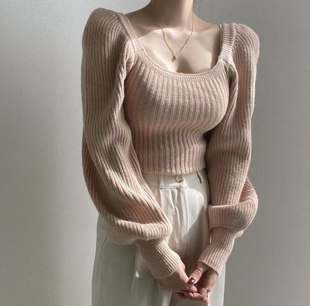 MANGO Ribbed Knit Puff Sleeve Top (Category: Blouses) located in Paranaque City. Submitted by famsale2016 (Listing ID 1464780137, Image 1). Description: Like new ✨ Size S Color Light blush Pink.
