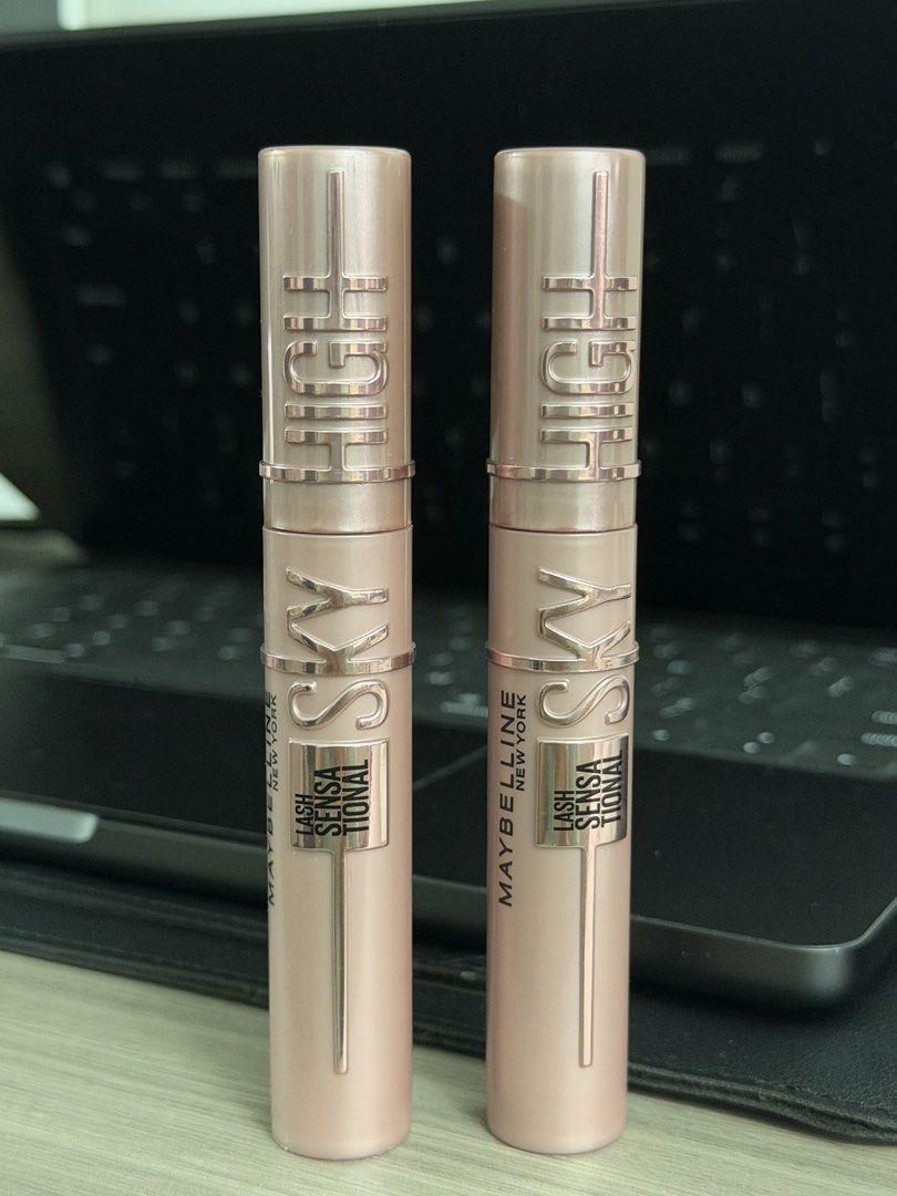 Maybelline Lash Sensational Sky High Mascara (Category: Makeup) located in Manila. Submitted by karminareyes123 (Listing ID 1464922210, Image 1). Description: - Item: Maybelline Lash Sensational Sky High Mascara - Quantity: 2 tubes (Bundle) - Condition: Brand new, unopened, unused, properly stored - Packaging: Rose gold with embossed lettering - Benefits: Gives amazing everyday length and volume GET 2 for 700 ORIG FROM USA.