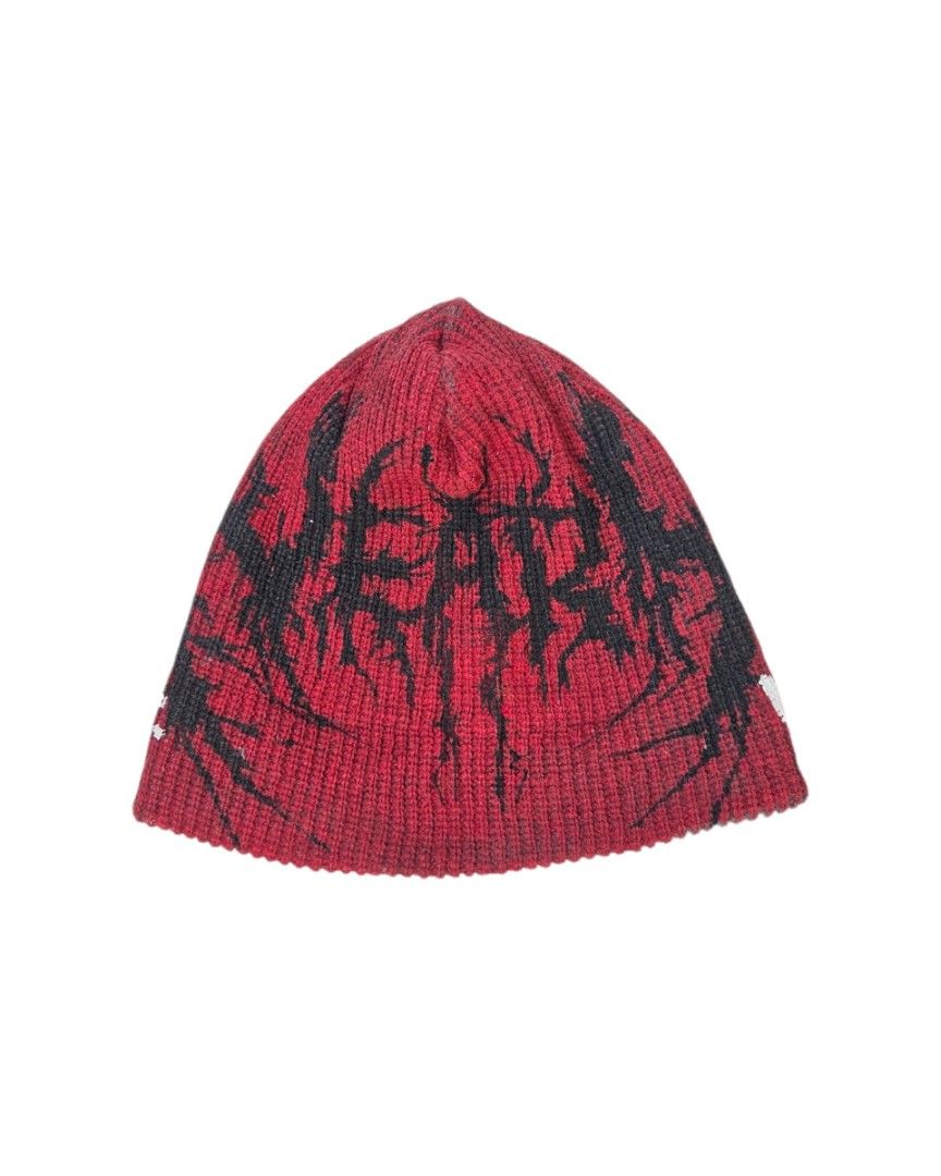 Metal Blood Beanie (Category: Beanies) located in Caloocan City. Submitted by wearystudios (Listing ID 1464873603, Image 2). Description: "METAL BLOOD" BEANIE Worn by Tin of XONARA "Tabi" track visuals 5pcs on hand.