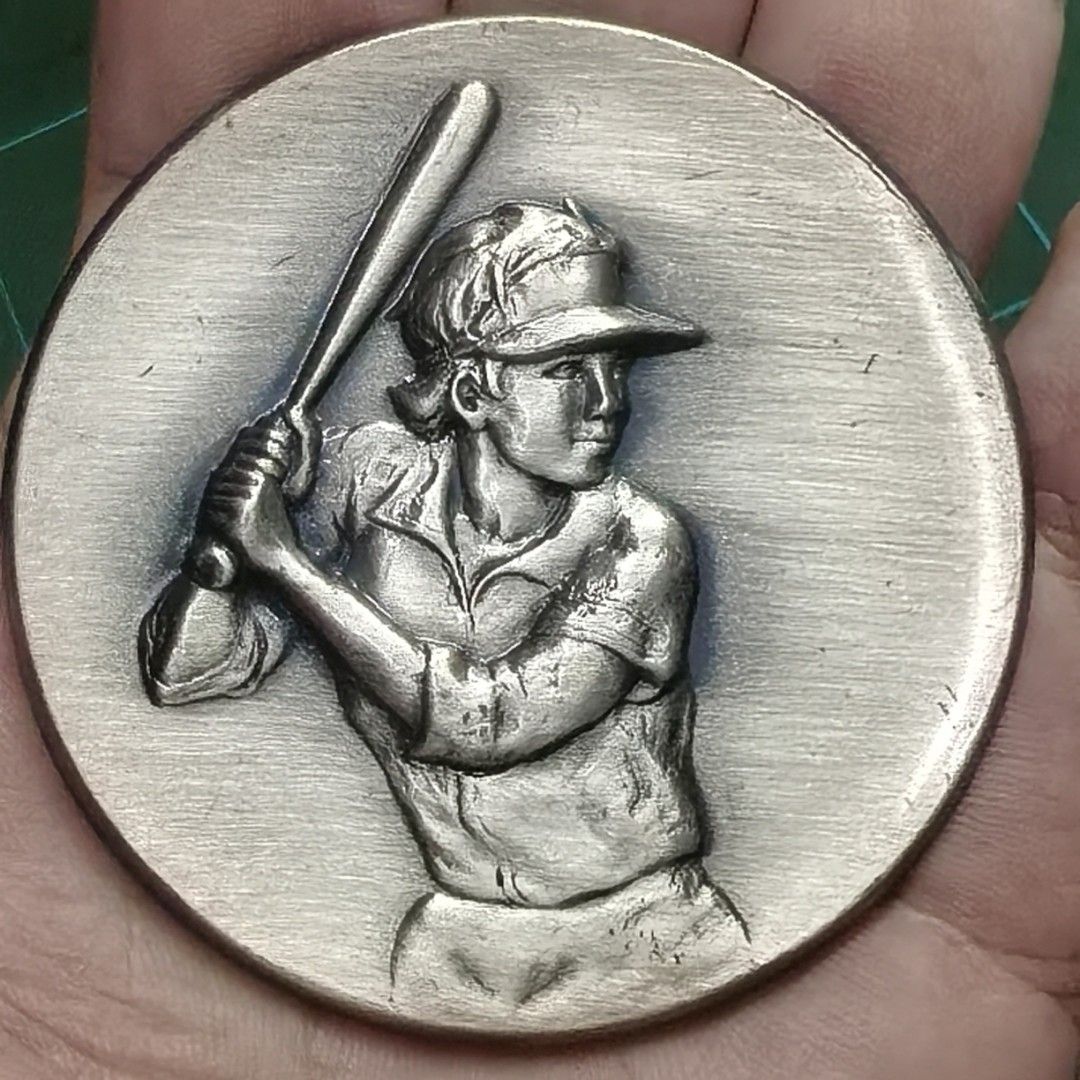 Metal Relief Trophy Insert - Baseball Silver-Tone (Category: Vintage Collectibles) located in Cebu City. Submitted by dudes_villanueva (Listing ID 1464793829, Image 2). Description: Metal Relief Trophy Insert - Baseball Silver-Tone In excellent condition Size: 60mm in diameter.