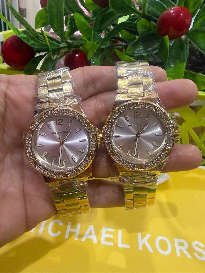 Michael Kors Gold Watch Set Crystal Bezel (Category: Women's Watches) located in Mandaue City. Submitted by mariaangel25 (Listing ID 1464854934, Image 3). Description: MK FULL STONE WATCHES ⌚✨‼️ 💫PAWNABLE IN SELECTED PAWNSHOP💫 ✅ Authentic Quality & Brand new ✅Japan Movement ✅Battery Operated ✅ Complete inclusion: ✅Paper bag,Hard box and Manual ✅Actual picture na po ✅️Sold per piece ‼️PAYMENT FIRST POLICY‼️ ☑️ Pay now. Ship later.