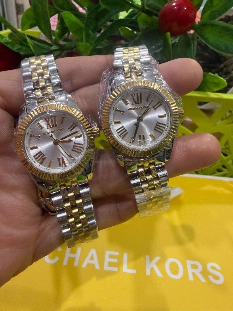 Michael Kors Two-Tone and Gold Watch Set (Category: Women's Watches) located in Mandaue City. Submitted by mariaangel25 (Listing ID 1464855836, Image 1). Description: MK LEXINGTON WATCHES ⌚✨‼️ 💫PAWNABLE IN SELECTED PAWNSHOP💫 ✅ Authentic Quality & Brand new ✅Japan Movement ✅Battery Operated ✅ Complete inclusion: ✅Paper bag,Hard box and Manual ✅Actual picture na po ✅️ Sold per piece ‼️PAYMENT FIRST POLICY‼️ ☑️ Pay now. Ship later.