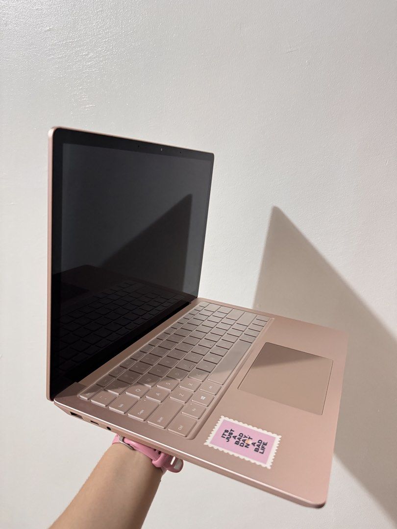 Microsoft Surface Laptop 3 in Rose Gold (Touch Screen) (Category: Laptops & Notebooks) located in Muntinlupa City. Submitted by mimitatsboutique (Listing ID 1464858279, Image 2). Description: - Model: Microsoft Surface Laptop 3 in stunning Rose Gold - Touch screen - Condition: No issue, just minor scratches but does not affect performance. Great everyday machine for work, online classes, and school tasks - Design: Compact and portable - Ports: St