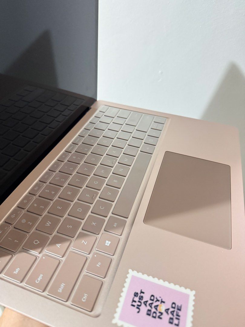 Microsoft Surface Laptop 3 in Rose Gold (Touch Screen) (Category: Laptops & Notebooks) located in Muntinlupa City. Submitted by mimitatsboutique (Listing ID 1464858279, Image 3). Description: - Model: Microsoft Surface Laptop 3 in stunning Rose Gold - Touch screen - Condition: No issue, just minor scratches but does not affect performance. Great everyday machine for work, online classes, and school tasks - Design: Compact and portable - Ports: St