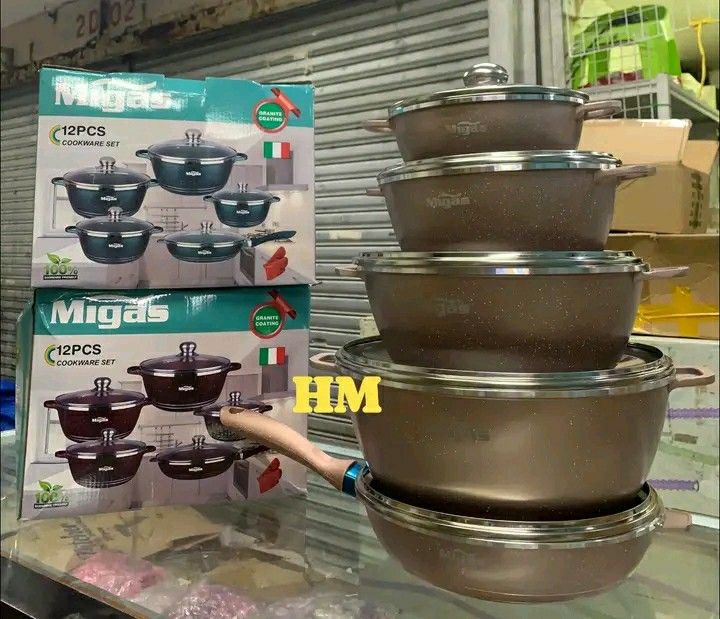 Migas 12pcs Cookware Set Granite Coating Pots and Pans (Category: Cookware & Accessories) located in Manila. Submitted by wisecat_f7c143 (Listing ID 1464968057, Image 3). Description: AVAILABLE!!! Migas 12pcs Cookware Set Granite Coating Pots and Pans PM ME COD VIA LALAMOVE.