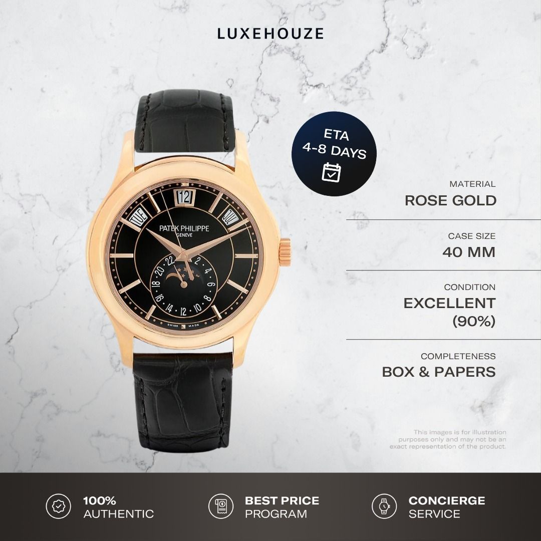 Mint 2014 Patek Philippe Complications 5205R-010 Black (Category: Watches) located in Singapore. Submitted by luxehouze (Listing ID 1445849441, Image 1). Description: Luxehouze is your trusted marketplace to buy and sell luxury goods. Luxehouze SG Pte Ltd is a licensed luxury goods marketplace and regulated dealer. WHY US? 100% Authentic with Money-Back Guarantee Best Price Program* Curated Collection * T&Cs apply. OUR SERVICES • Watch Purchase -