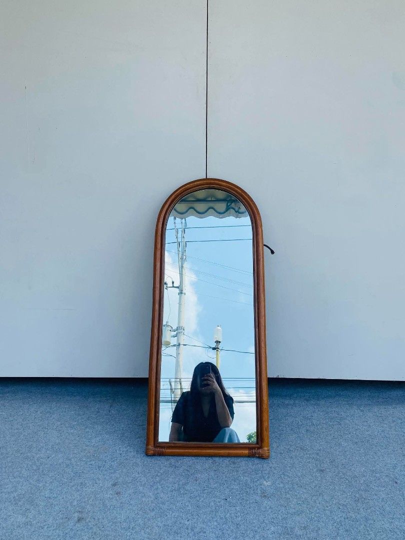 Mirror (Category: Other Home Furniture) located in Meycauayan. Submitted by marygracecasimiro (Listing ID 1464878746, Image 1). Description: "JAPAN SURPLUS" RATTAN MIRROR SIZE: 16L" x 38H" inches (AS-IS ITEM) IN GOOD CONDITION🩷 Price:3500.