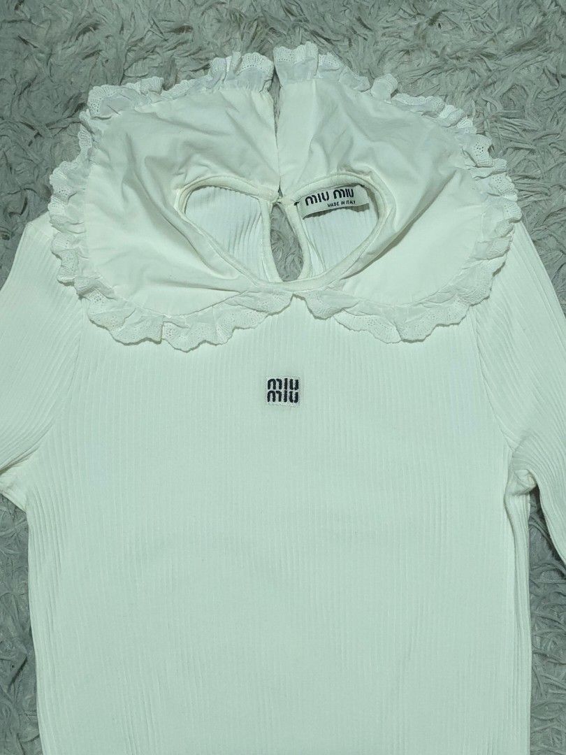 Miu Miu (Category: Longsleeves) located in Abulug. Submitted by humanwhosellthings (Listing ID 1464896061, Image 2). Description: MIU MIU ✅️Size: XS - Small ✅️Dimes: 16-20W x 21L ✅Condition: Excellent ✅Issue: None ✅Color Rate: 9.8/10.