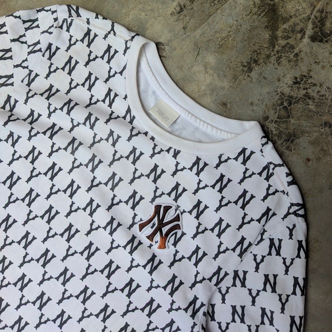 MLB NY aop (Category: Tshirts & Polo Shirts ) located in Ozamiz City. Submitted by drithrft (Listing ID 1464878502, Image 3). Description: MLB NY aop Dimensions (inches) Width - 17 Length - 23.5 Condition - 9/10 Issue - bleach stain on embroidered logo.