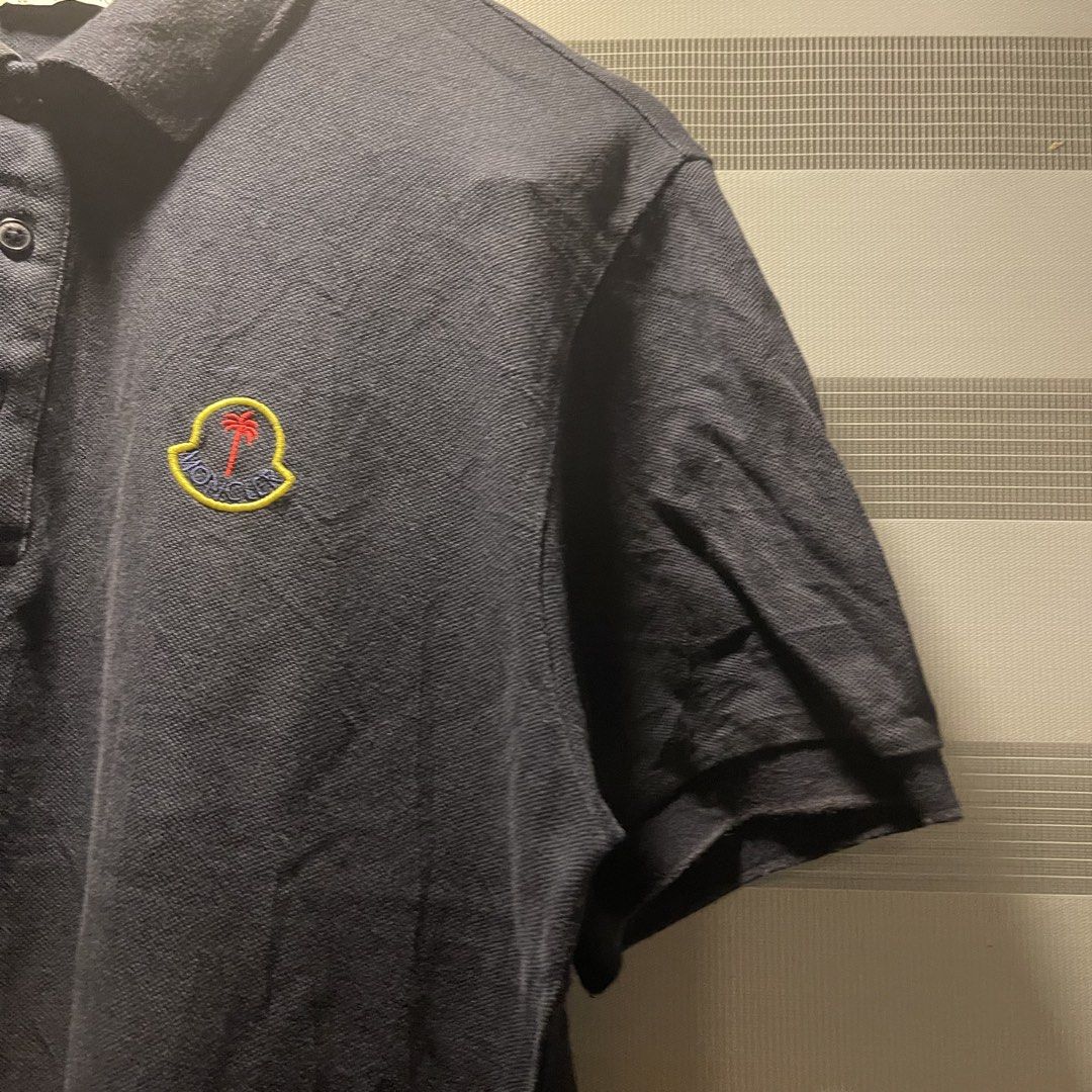 Moncler Men’s Polo. (Category: Activewear) located in Butuan. Submitted by rittzfinds_8600 (Listing ID 1464908220, Image 2). Description: Condition: Good Flaws: Fold Neck Line & Needwash Size: Large Dimensions: 22x28 Color rate: 8.9/10.