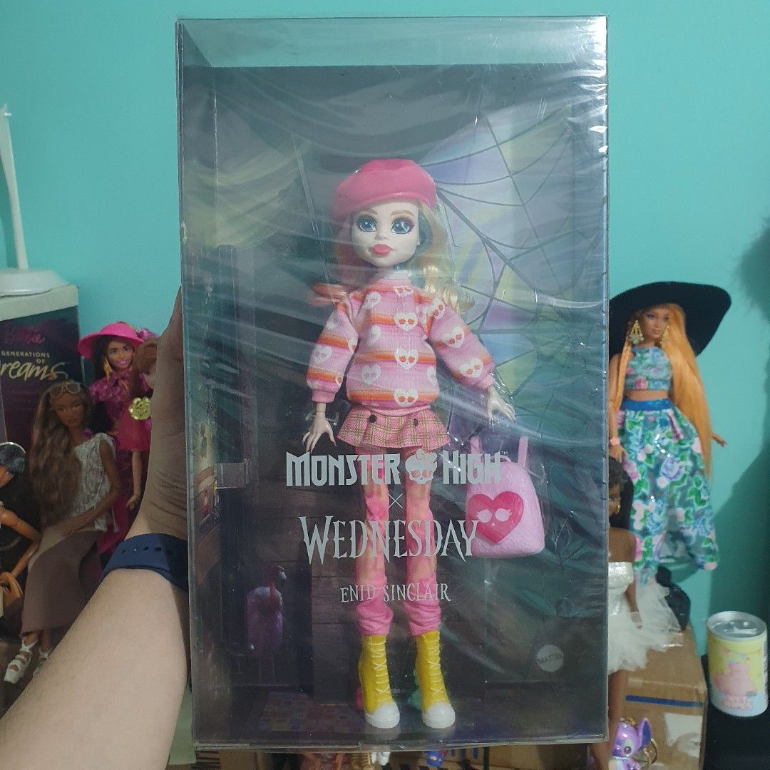 Monster High x Wednesday: Enid Sinclair [MH doll] (Category: Action & Battle Toys) located in Mariveles. Submitted by .giovanni (Listing ID 1464851591, Image 1). Description: [MH] Monster High x Wednesday: Enid Sinclair doll * Brand New NIB * PhP1,500 if Lalamove or self pick-up * Box has some scratches and creases * Selling as-is, inspect carefully * Additional photos are available upon request * No more guarantee after ship out * Location: Para